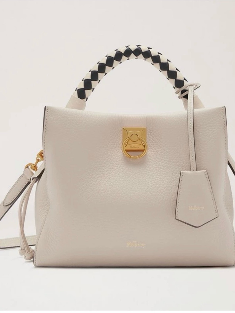 Mulberry  Small Iris Chalk and Midnight Heavy Grain bag